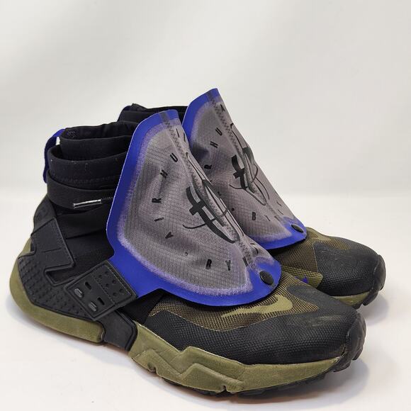 Nike Air Huarache Gripp QS Black Olive Athletic Shoes Sneakers Men Size 9.5 High - Picture 1 of 9